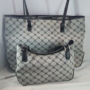 Ralph Lauren Black and Gray Monogram Tote Set
